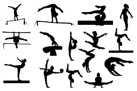Gymnast Silhouettes Vol1 109765 Illustrations Design Bundles