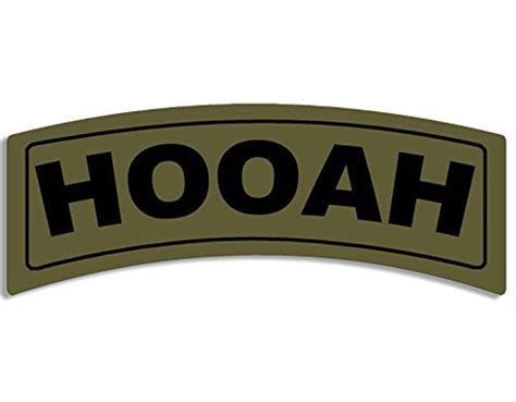 Green Hooah Tab Shaped Sticker Army Military Etsy