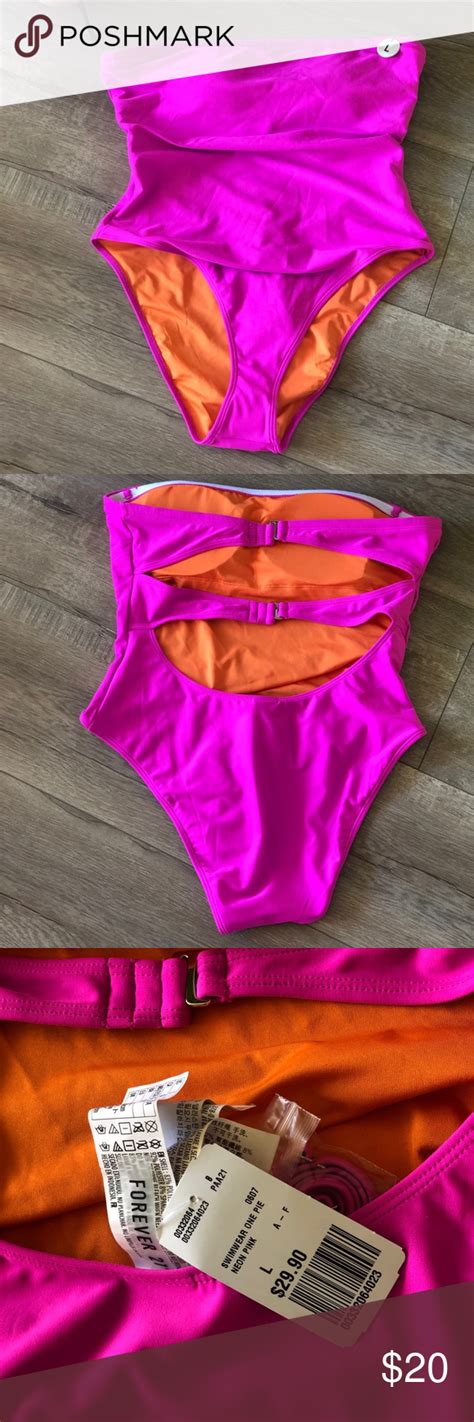 Hot Pink One Piece Two Toned Bathing Suit 🧡 Bathing Suits Pink One