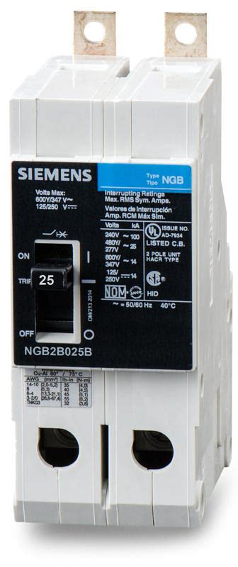 Siemens Ngb2b025b 2 Pole Circuit Breaker Superbreakers