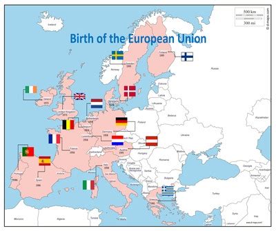 France was the principle founder, though ideas for the though the eu economy is still not as big as that of the us, it is growing. "Map of the European Union" by Brad Allard