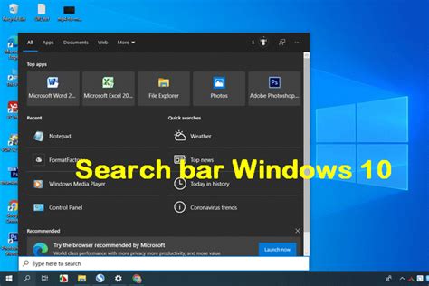 How To Use Control And Fix Search Bar In Windows 10