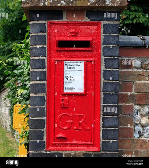 English Red Letter Box Gr Royal Cypher George Vth Village Post Box