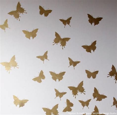 Papillon Butterfly Stencil Set Butterfly Wall Art