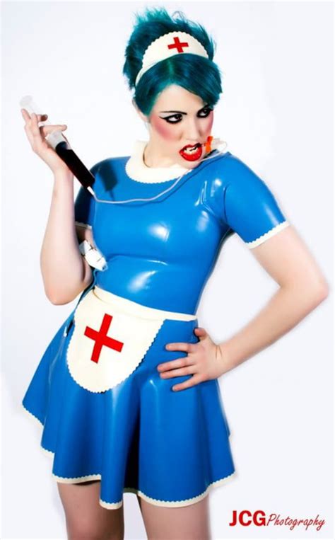 Latex Dress Latex Nurse Uniform Short Sleeve Latex Nurse Etsy