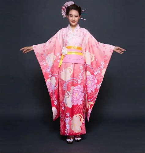 Aliexpress Com Buy Top Quality Pink Japanese Women Novelty Evening Dress Vintage Kimono Yukata