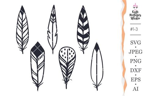 Feathers Cricut Svg Boho Feather Svg Indian Feathers Svg