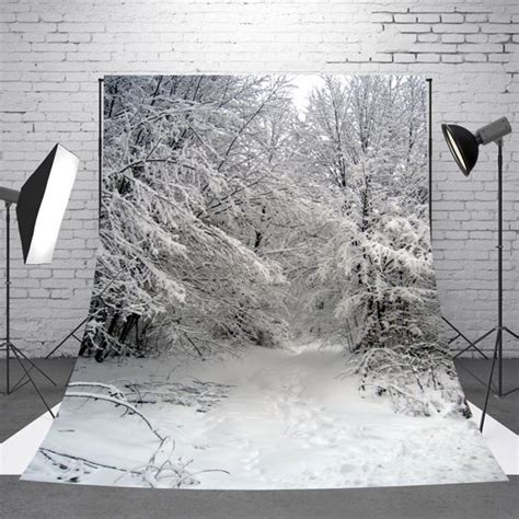 Lelinta 5x7ft White Accumulated Snow Woods Christmas Photography