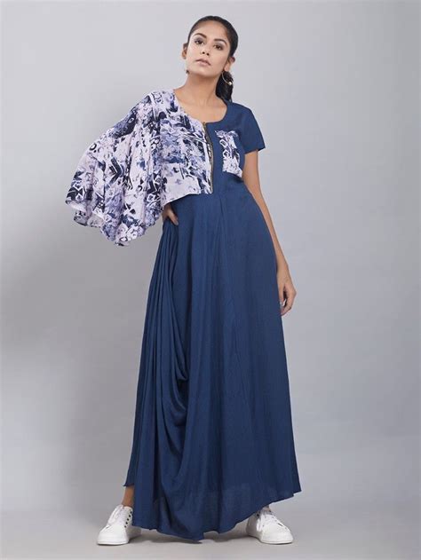 Buy Navy Blue Cotton Linen Dress Online At Theloom Cotton Linen