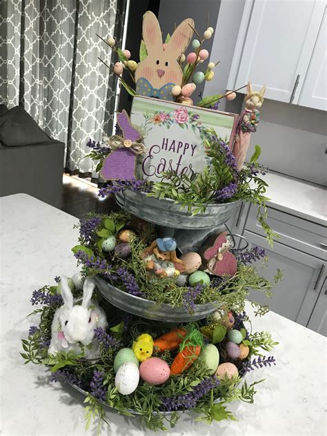 Galvanized 3 Tier Easter Spring Easter Decor Spring Crafts Holiday