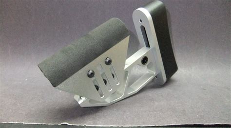 Ar15 Ar10 Tactical Silver Aluminum Skeleton Minimalist Adjustable Butt