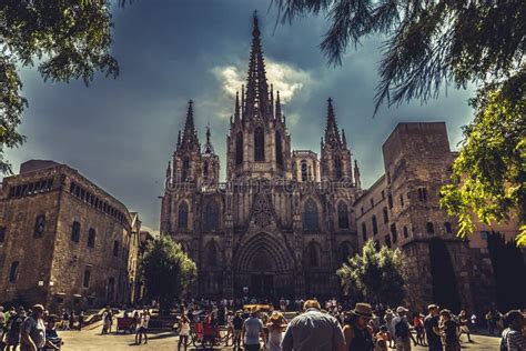 Barcelona Cathedral In Gothic Quarter Spain Editorial Image Image Of