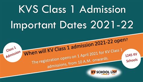 Kvs Kvs Class 1 Admission First Provisional List To Be Released On