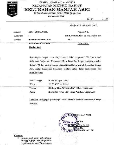 Contoh Surat Pemilihan Ketua Rt Homecare24