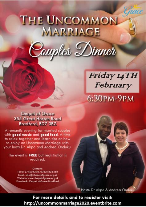 Uncommon Marriage Couples Dinner Chapel Of Grace