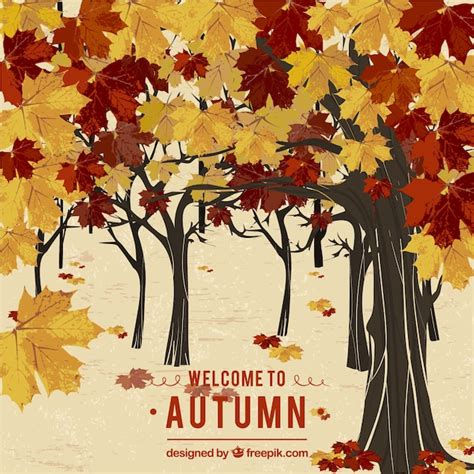 Welcome To Autumn Background Vector Free Download