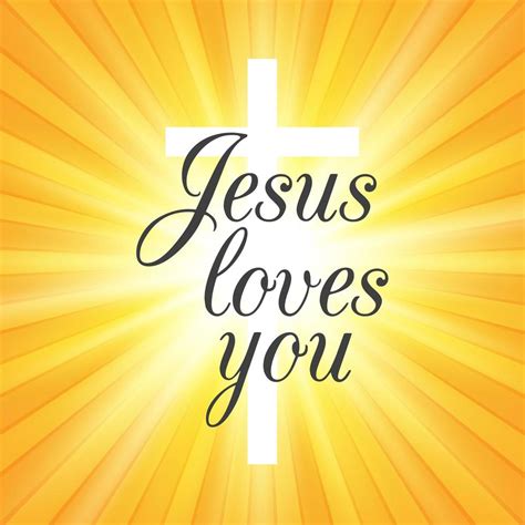 Jesus Loves You On Sunburst Background 831006 Vector Art At Vecteezy