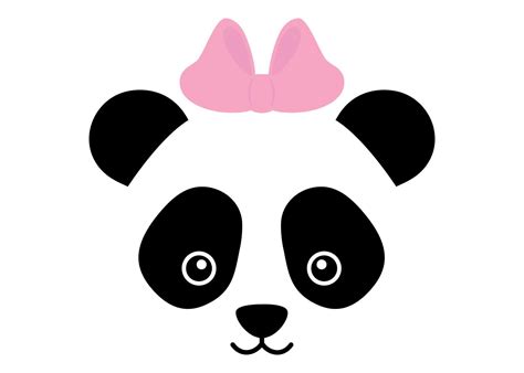 Cute Panda Girl With Bow Vector Illustration For Kids Simple Hand