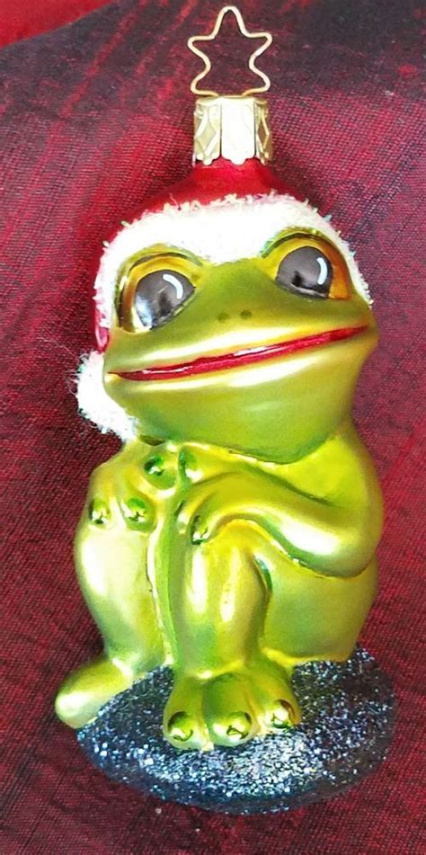 Inge Glas Santa Frog Christmas Tree Ornament Germany Ingeglas