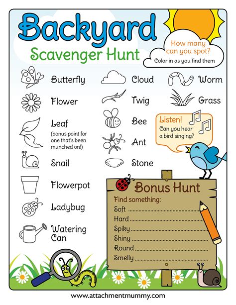 Printable Scavenger Hunt For Kids