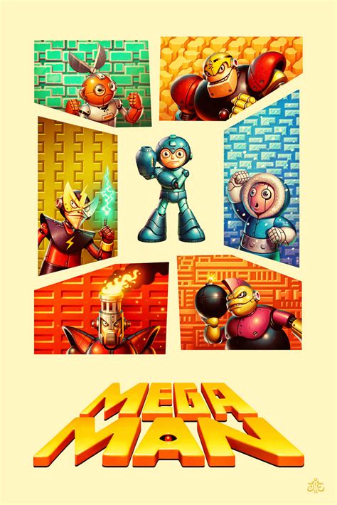Mega Man Tribute Poster Robert Catalano