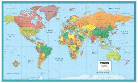 Laminated World Map Ebay