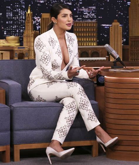 Priyanka Chopra Looks Sensational In Plunging White Suit For Tv