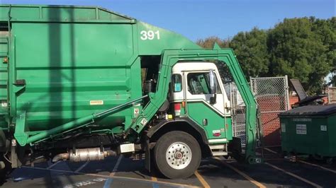 Athens Services Front Loader Trash Truck 391 Peterbilt 320 Part 3