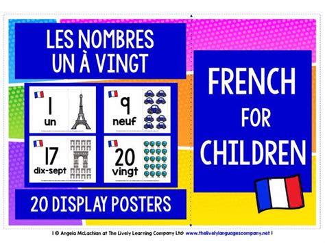 Primary French Numbers 1 20 Flashcards Display Posters By