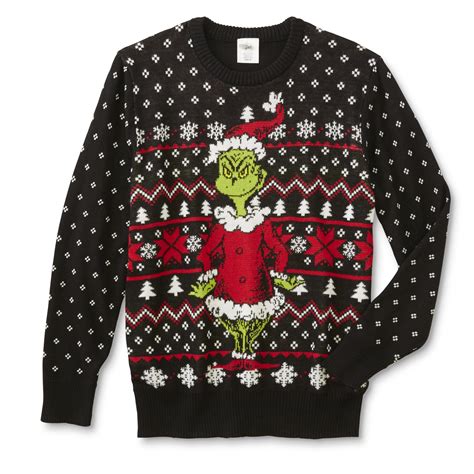 Grinch Young Mens Ugly Christmas Sweater