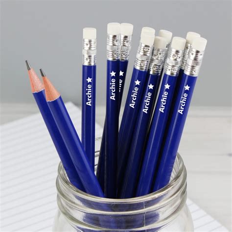 Personalised Star Motif Blue Pencils Love My Ts