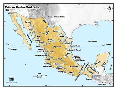Rios De Mexico Mapa Con Nombres Mapa Para Imprimir De Mexico Mapa De