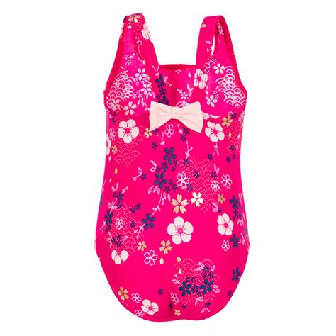 Baby Girls 1 Piece Swimsuit Pink Flower Print Pink‎ Nabaiji