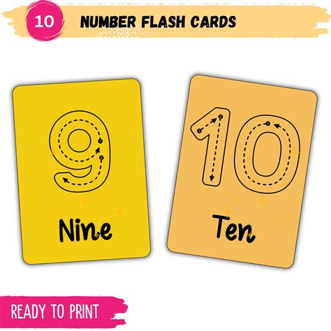 Counting Flash Cards Number Recognition And Clip Preschool Etsy