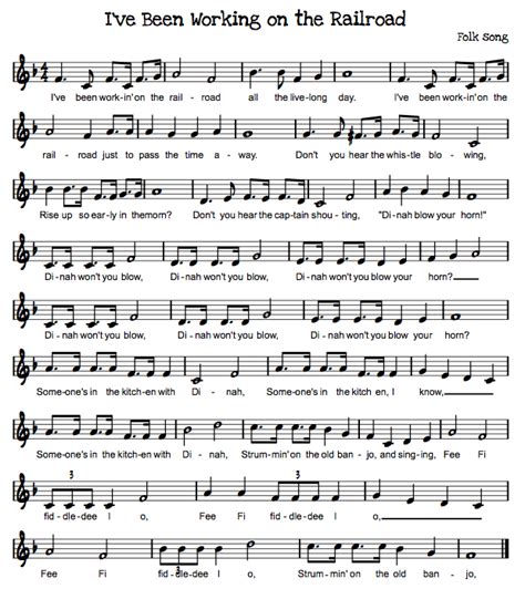 I Ve Been Working On The Railroad Beth S Notes Songs Accordion Sheet Music Orff Songs