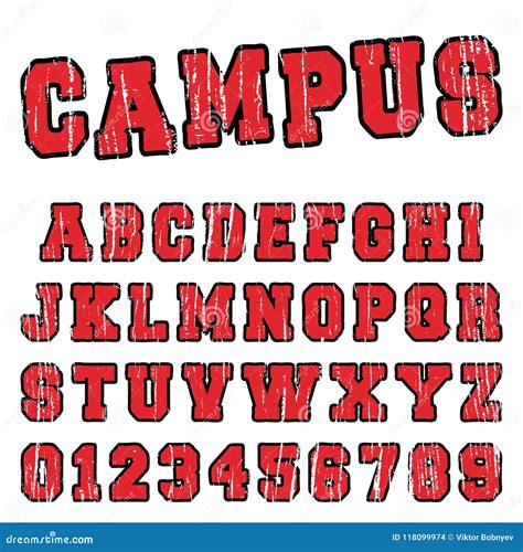 Campus Alphabet Font Template Stock Vector Illustration Of Effect
