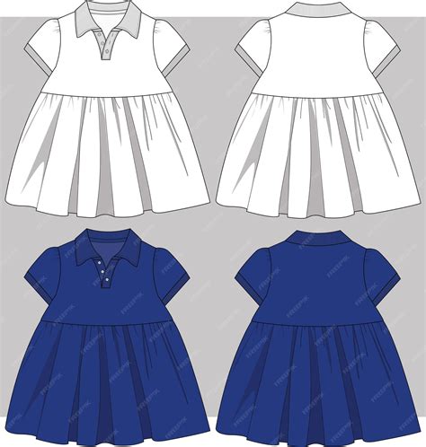 Outline Sketch Fashion Sketch Drawing Of Kids Girl Frock Dress Line