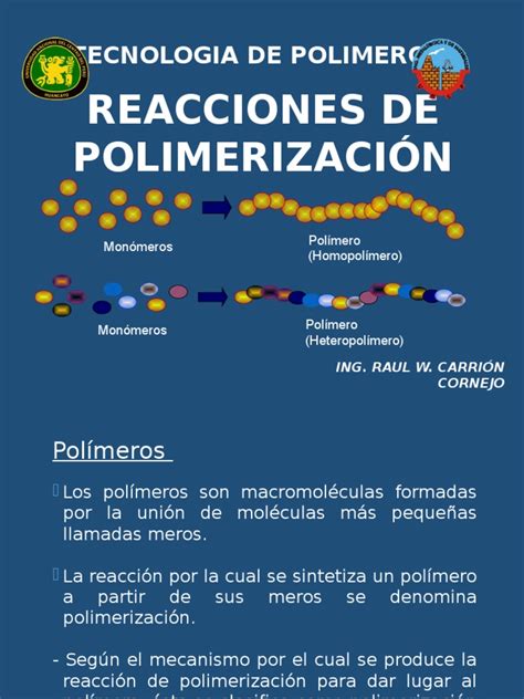 Clase Iii Iv Polimerización Reacciones Polímeros Sustancias