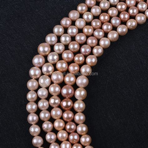 Round Edison Baroque Natural Freshwater Loose Pearl Beads Strand China Edison Pearl Strand And