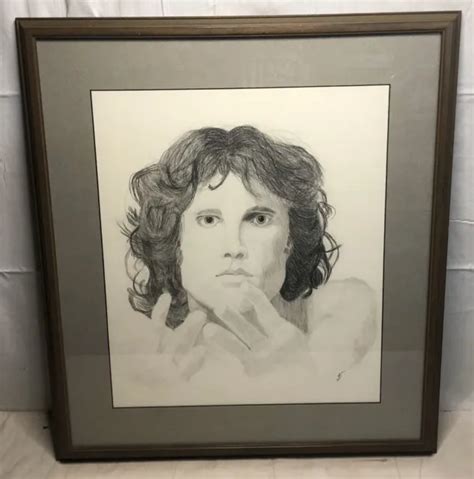 Eye Catching The Doors Jim Morrison Sketch Drawing Portrait Signed By