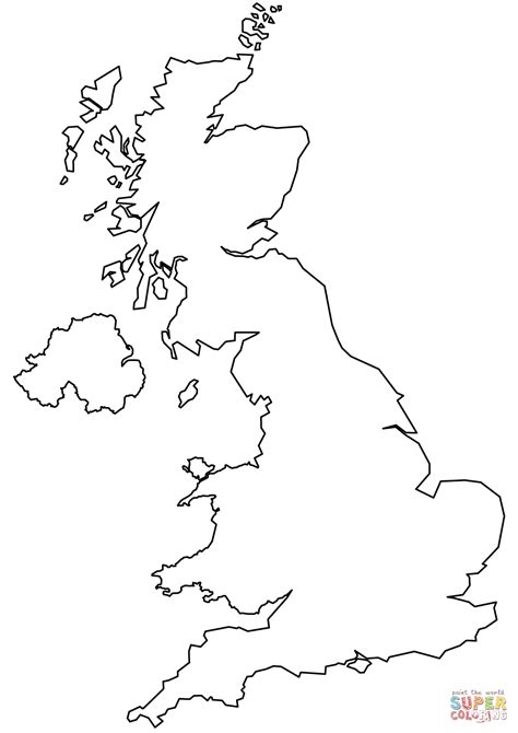 Storbritannien Blankt Outline Kort Tegninger