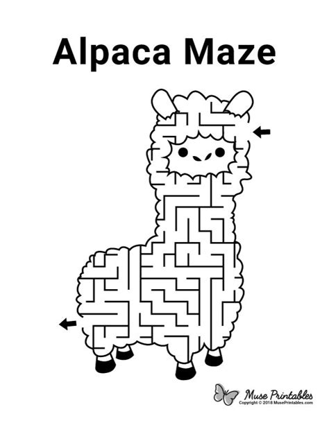 An Alpaca Maze Is Shown In The Shape Of A Llama With Its Head Turned