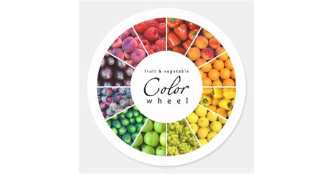 Fruit And Vegetable Color Wheel 12 Colors Classic Round Sticker