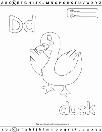 Coloring Letter Pages Abc Duck Sheets Alphabet