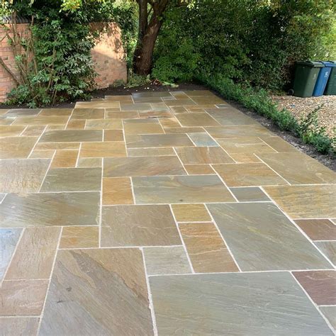 Rippon Buff Indian Sandstone Paving Slabs Calibrated Patio Packs