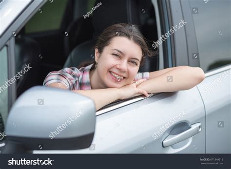 Happy Cute Young Lady Happy Driving Stock Photo 671549215 Shutterstock