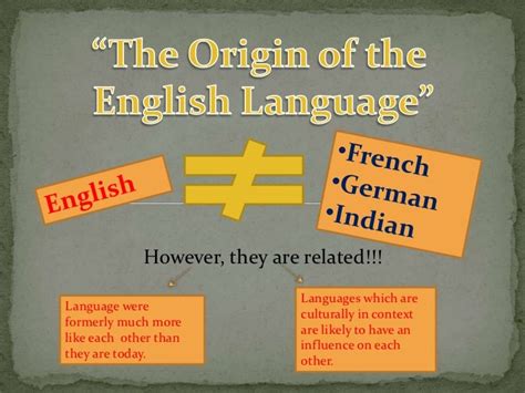 The Origins Of The English Languages