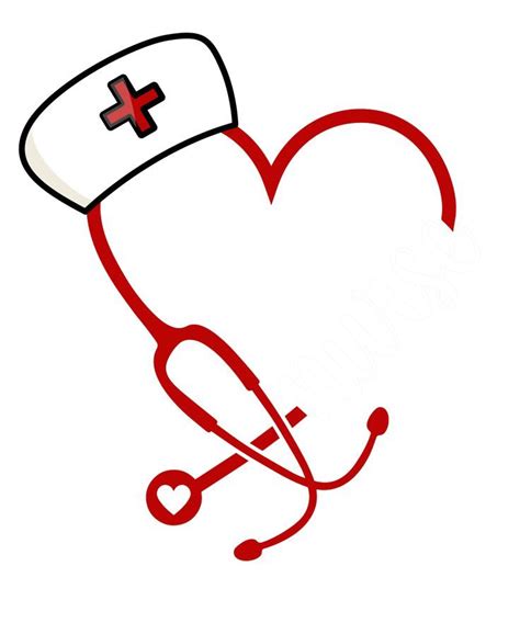 Red Heart Stethoscope Pacu Nurse Nurse Scrapbook Nurse Decals