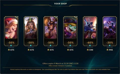 League Of Legends Your Shop Has Returned With More Discount Skins Not