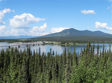 File View Over Hamlet Of Teslin Yukon Territory Canada